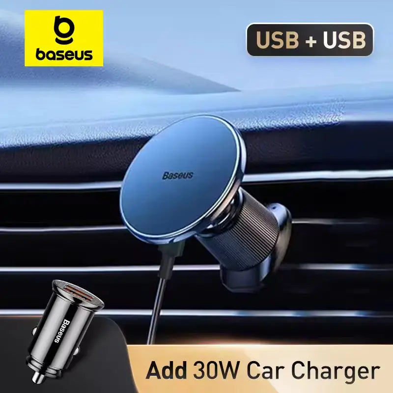 15W Magnetic Car Charger & Phone Holder