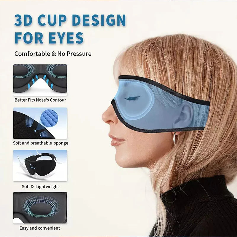 3D Bluetooth Sleep Headphones Eye Mask